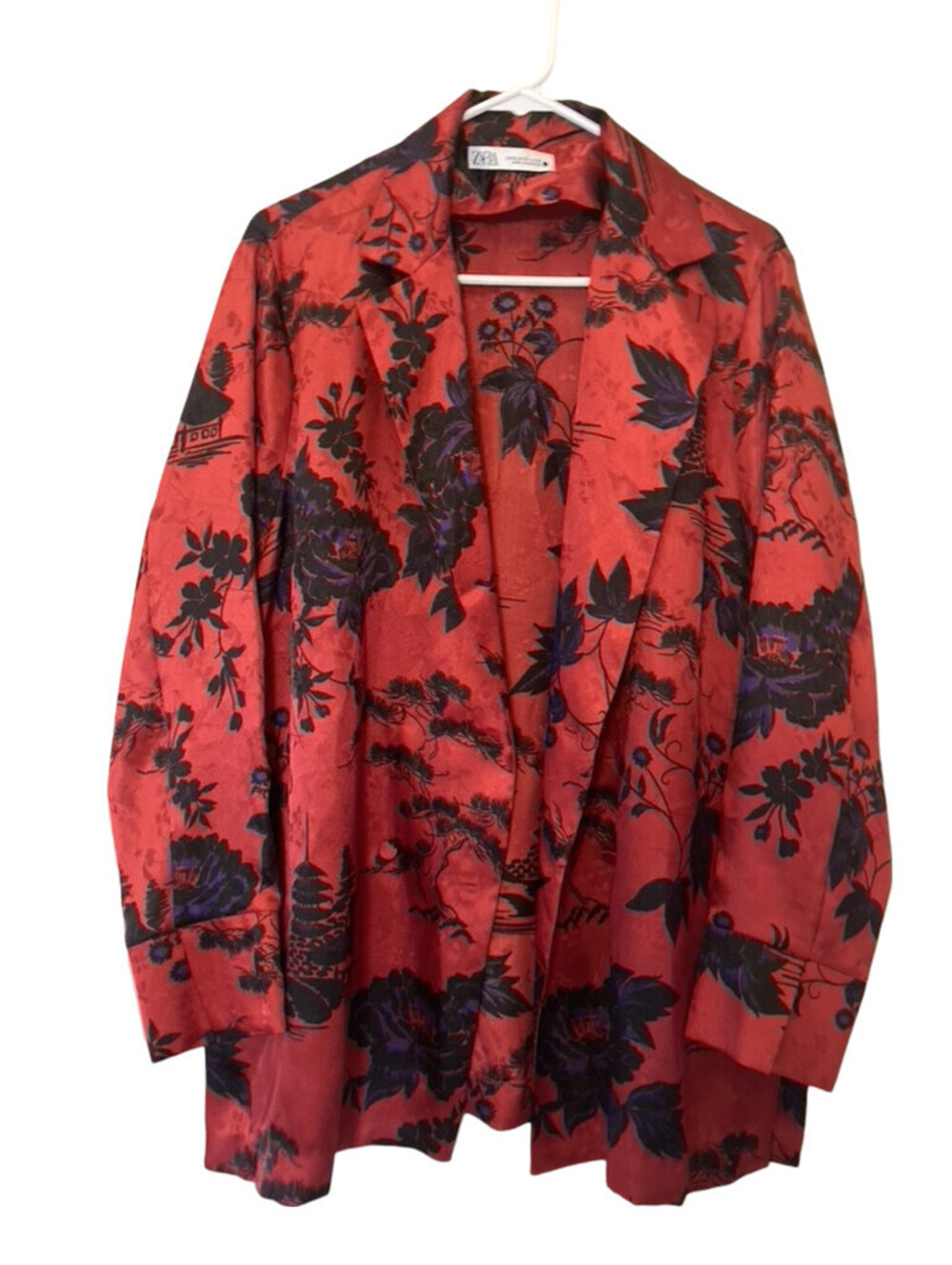 Zara Asian Style Black/Red Jacket - size XL
